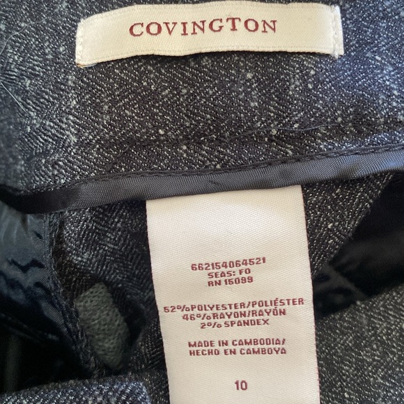 Covington Vanessa Pants Trousers Dark Grey Heather Straight Fit Sz 10 NWT - Picture 7 of 10